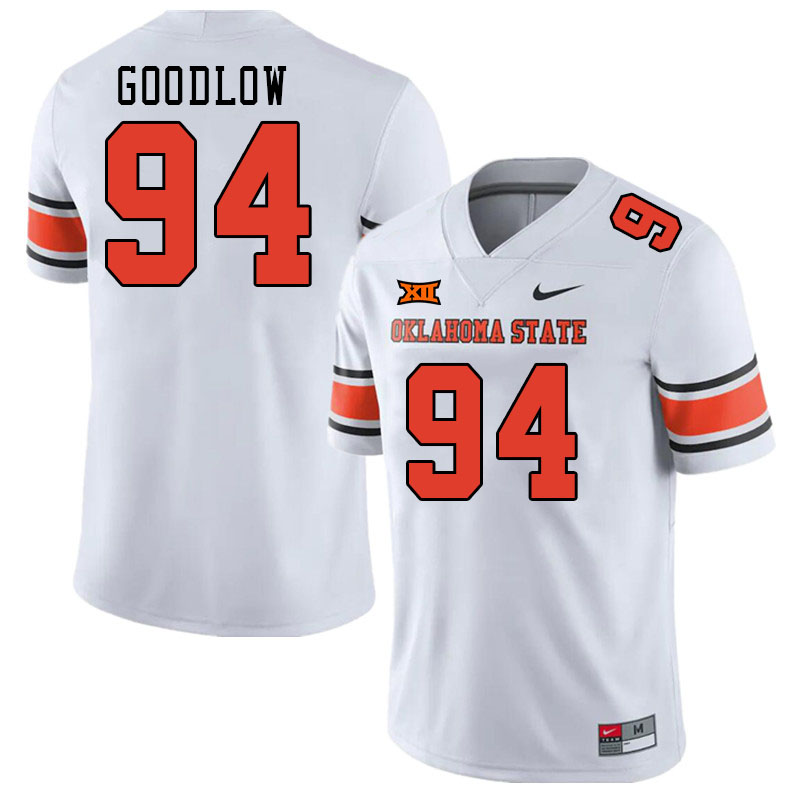 Men #94 Anthony Goodlow Oklahoma State Cowboys College Football Jerseys Stitched-White - Click Image to Close